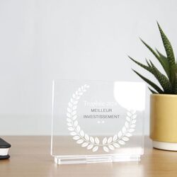 Trophée en plexiglas RECTANGLE - France 3 mm