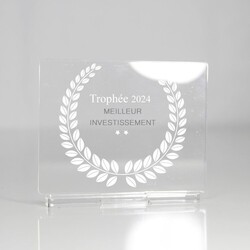Trophée en plexiglas RECTANGLE - France 3 mm
