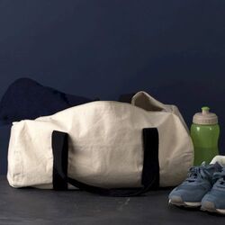 Sac de sport coton 50x25 330gr Anses Bleu