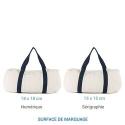 Sac de sport coton 50x25 330gr Anses Bleu
