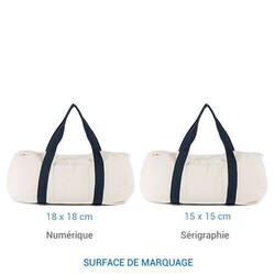 Sac de sport coton 50x25 330gr Anses Ecru