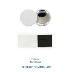 Badge AIMANTÉ - Rectangle Finition Mat 45 x 68 mm