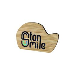 Badge Bamboo DYO (sur-mesure), Magnet, Impression Quadri