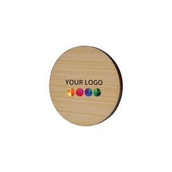 Badge Bamboo Rond Ø 40mm, Magnet, Impression Quadri