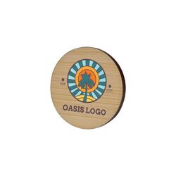 Badge Bamboo Rond Ø 40mm, Magnet, Impression Quadri