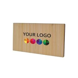 Badge Bamboo Rectangle 74x40mm, Magnet, Impression Quadri