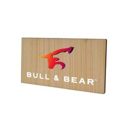 Badge Bamboo Rectangle 74x40mm, Magnet, Impression Quadri