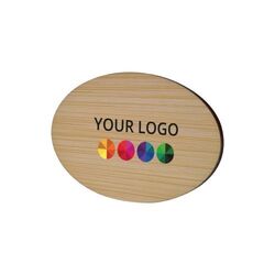 Badge Bamboo Ovale 74x50mm, Magnet, Impression Quadri