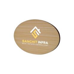 Badge Bamboo Ovale 74x50mm, Magnet, Impression Quadri