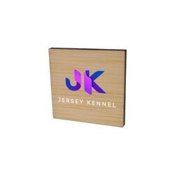 Badge Bamboo Carré 40 mm, Magnet, Impression Quadri