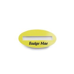 Badge Mae, Oval, 74 x 50 mm, Needle, Print in full color