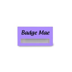 Badge Mae, Oval, 74 x 50 mm, Needle, Print in full color