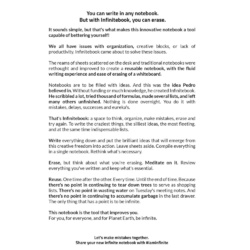 INFINITEBOOK LINED A5. Infinitebook avec couverture souple et 15 pages lignées pour tableau blanc