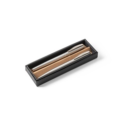 ELLA. Set de stylos à bille et rollers avec corps avec clip en acier inoxydable (53% rSS)