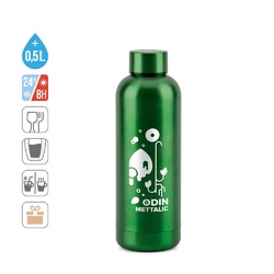 ODIN METTALIC. Bouteille en acier inoxydable recyclé à 90% 550 mL