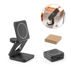 BROGLIE. Chargeur magnétique sans fil ultra-rapide 15W 3-en-1 en ABS recyclé (100 % rABS)