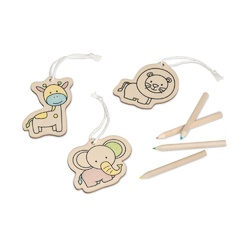 FAUNE. Set de coloriage pour enfants en bois