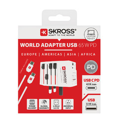 SKROSS Adaptateur de voyage universel MUV 65W PD avec USB