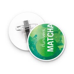BADGE PLASTIQUE (PS) ROND Ø55 mm AVEC PINCE EPINGLE