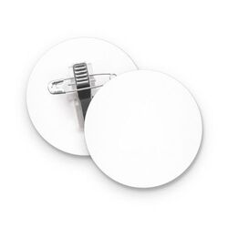 BADGE PLASTIQUE (PS) ROND Ø55 mm AVEC PINCE EPINGLE