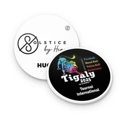 BADGE PLASTIQUE (PS) ROND Ø55 mm AVEC PINCE EPINGLE