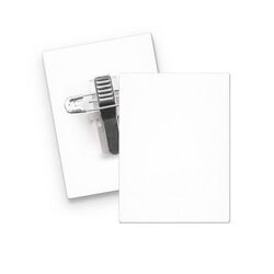 BADGE PLASTIQUE (PS) RECTANGLE 43x58 mm AVEC PINCE EPINGLE
