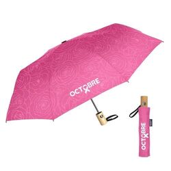 Parapluie pliable poignée bois
