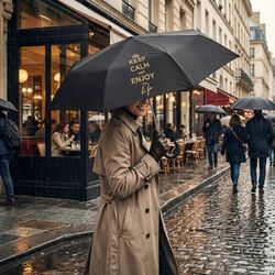 Parapluie pliable poignée PU courbe