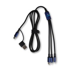 Câble long 6 en1 Aluminium 120cm Noir