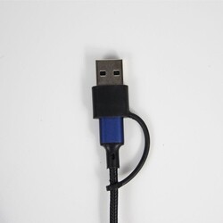 Câble long 6 en1 Aluminium 120cm Noir