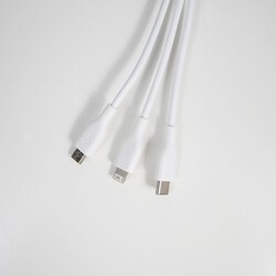 Câble long 6 en 1 Rétroéclairé 120cm Blanc