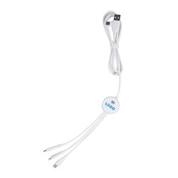 Câble long 6 en 1 Rétroéclairé 120cm Blanc