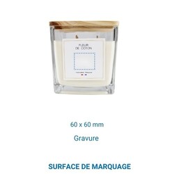 Bougie végétale GRASSE Carré 400g - Fleur de coton