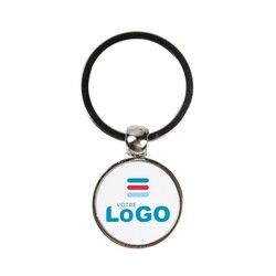 Porte-clés Métallique rond 35 - France - Gris