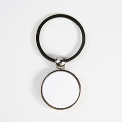 Porte-clés Métallique rond 35 - France - Gris