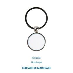 Porte-clés Métallique rond 35 - France - Gris