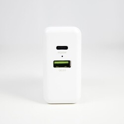 Chargeur USB 38W 2 ports Usb, prise UE Blanc