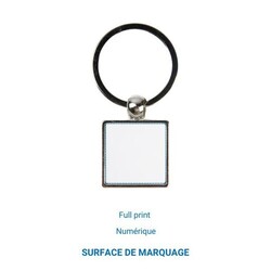 Porte-clés Métallique Carré - France