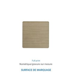 Badge en bois AIMANTÉ - France Rectangle 50 x 20 mm Bois véritable
