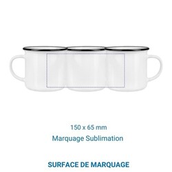 Tasse céramique TOMY rebord noir - 250 ml Blanc
