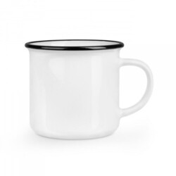 Tasse céramique TOMY rebord noir - 250 ml Blanc