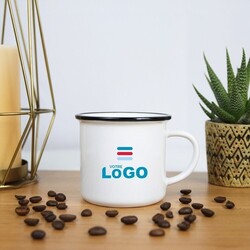 Tasse céramique TOMY rebord noir - 250 ml Blanc