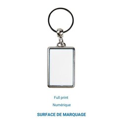 Porte-clés Métallique rectangle L France - Gris