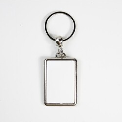 Porte-clés Métallique rectangle L France - Gris