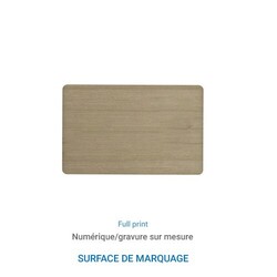 Badge en bois AIMANTÉ - France Rectangle 50 x 30 mm Plaqué bois