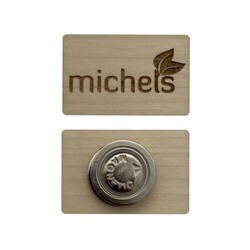 Badge en bois AIMANTÉ - France Rectangle 50 x 30 mm Plaqué bois