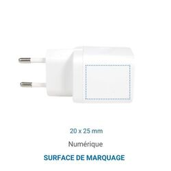 Chargeur USB 20W 2 ports Usb, prise UE