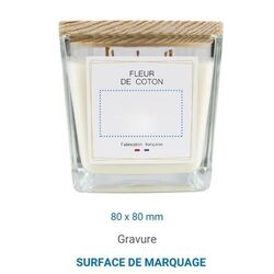 Bougie végétale GRASSE Carré 700g - France