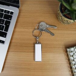 Porte-clés Métallique rectangle M - France - Gris