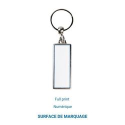 Porte-clés Métallique rectangle M - France - Gris